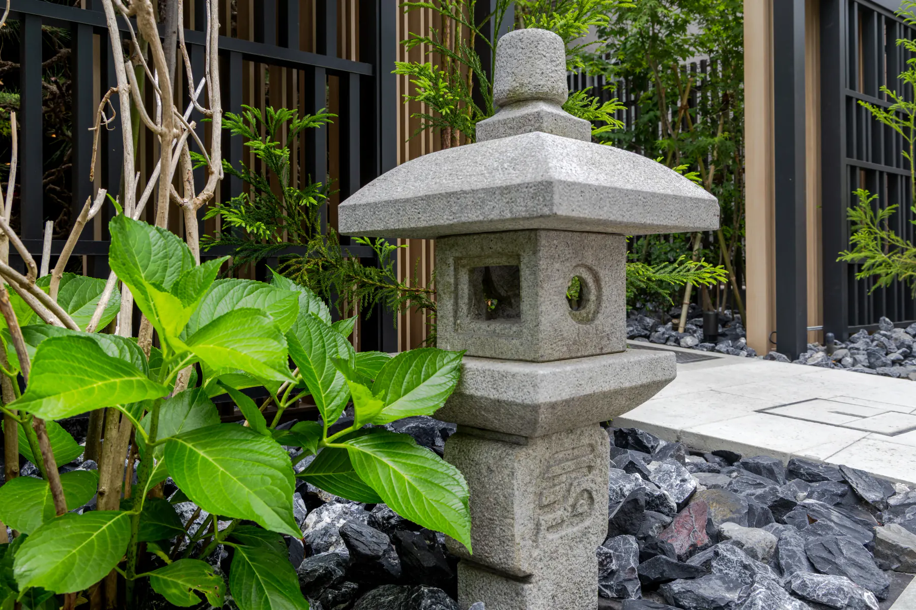 Stone lantern — Courtyard detail