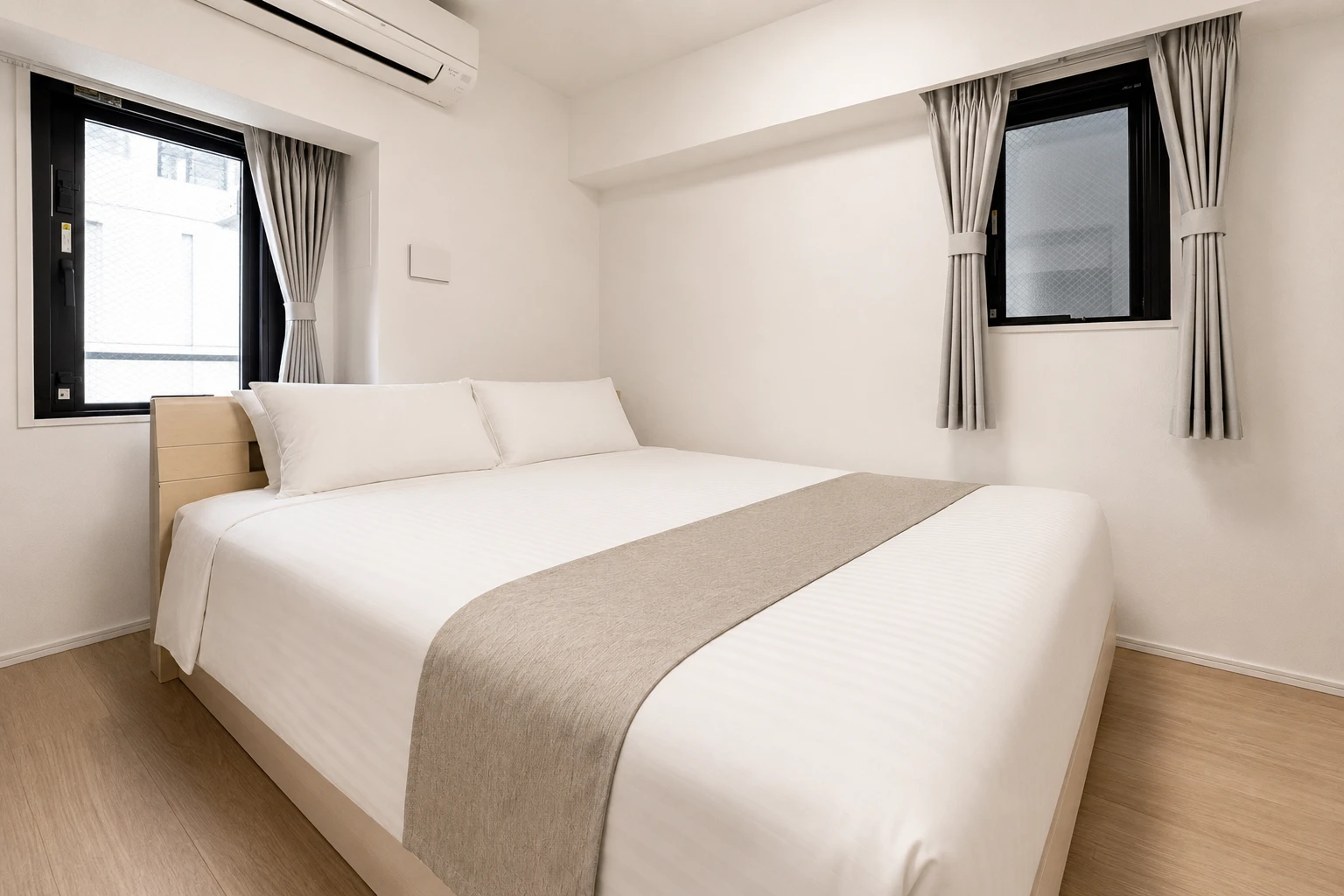 Type A · 2-Bedroom Suite: bedroom double bed two windows