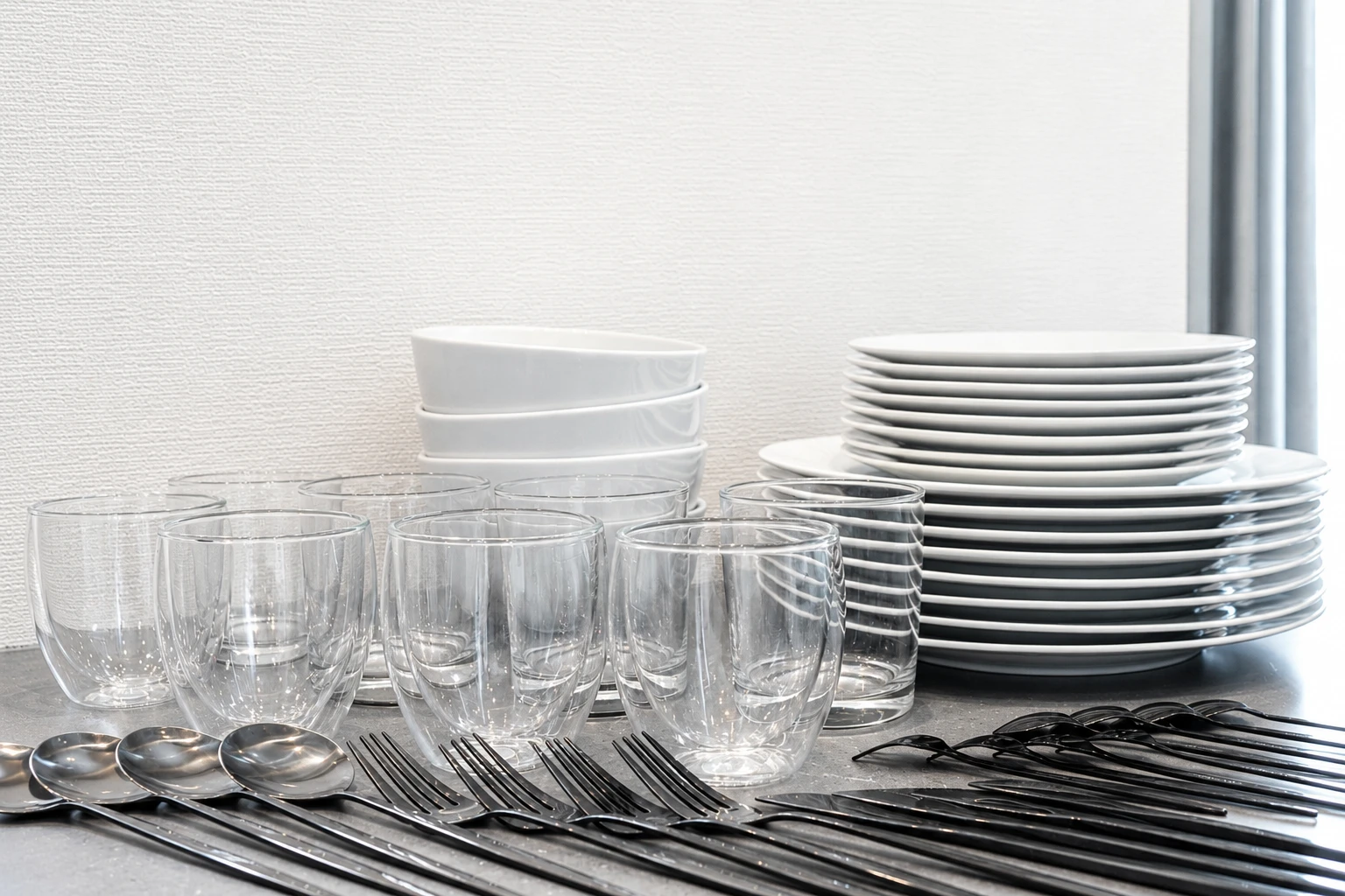 Type A · 2-Bedroom Suite: kitchenware plates glasses cutlery