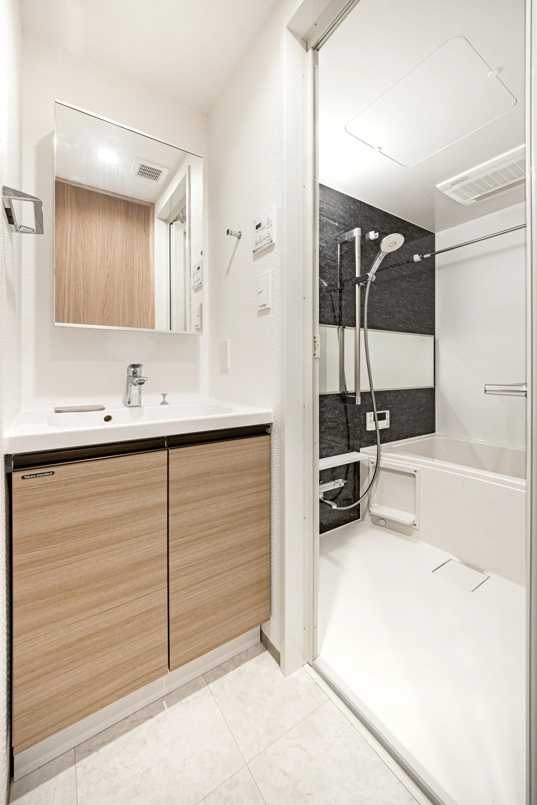 Type A · 2-Bedroom Suite: bathroom vanity and bathtub shower