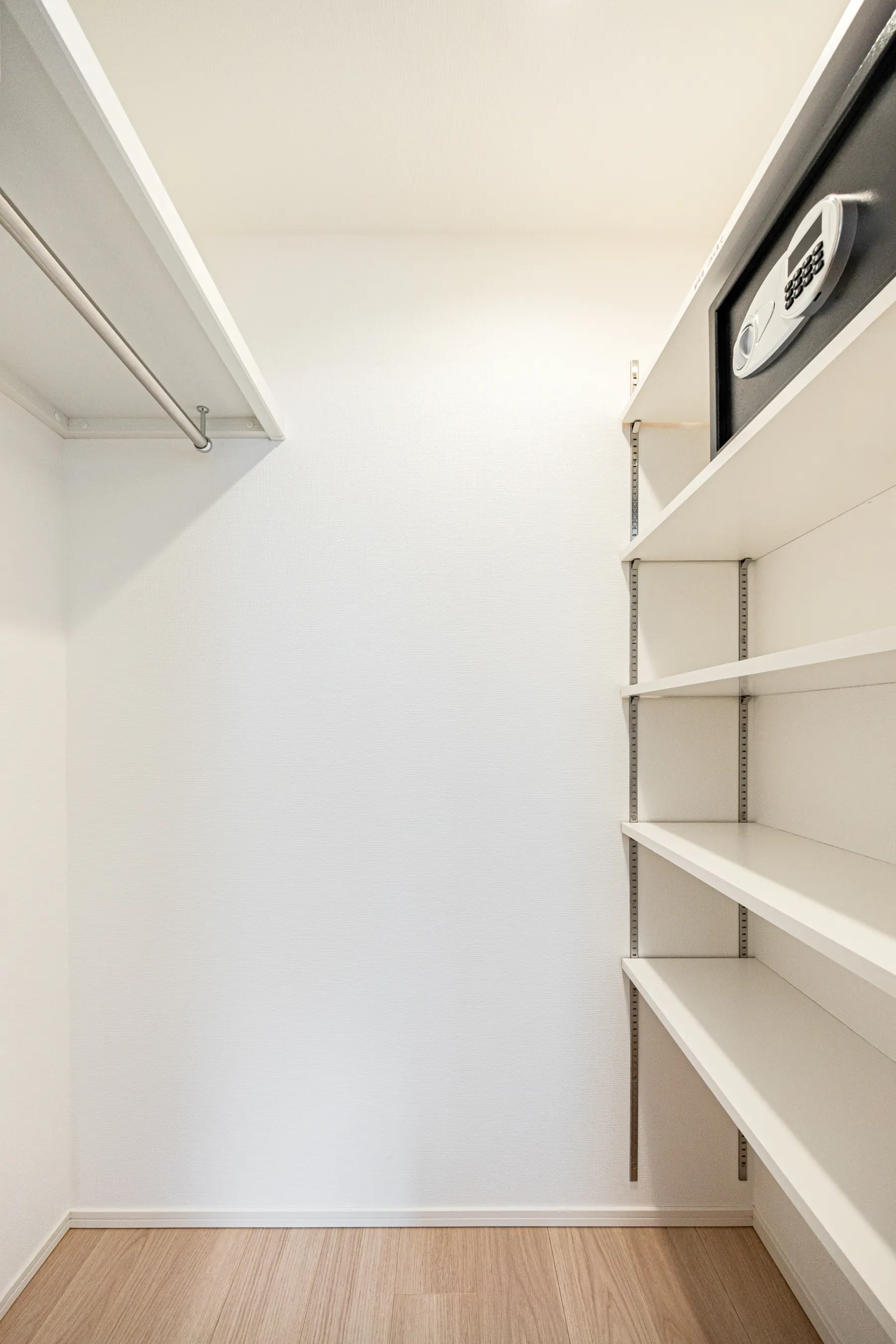 Type A · 2-Bedroom Suite: closet shelves in room safe