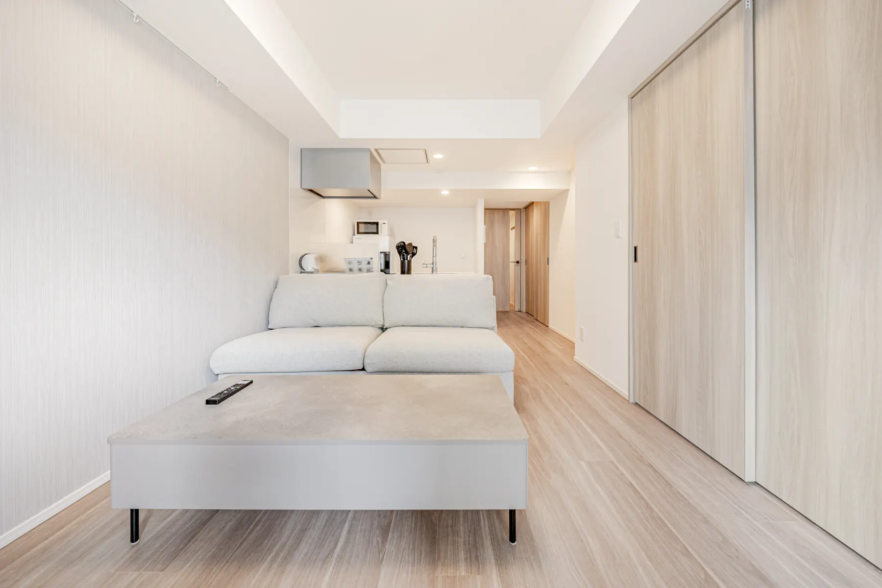 Type B · 2-Bedroom Suite: living room sofa kitchen hallway
