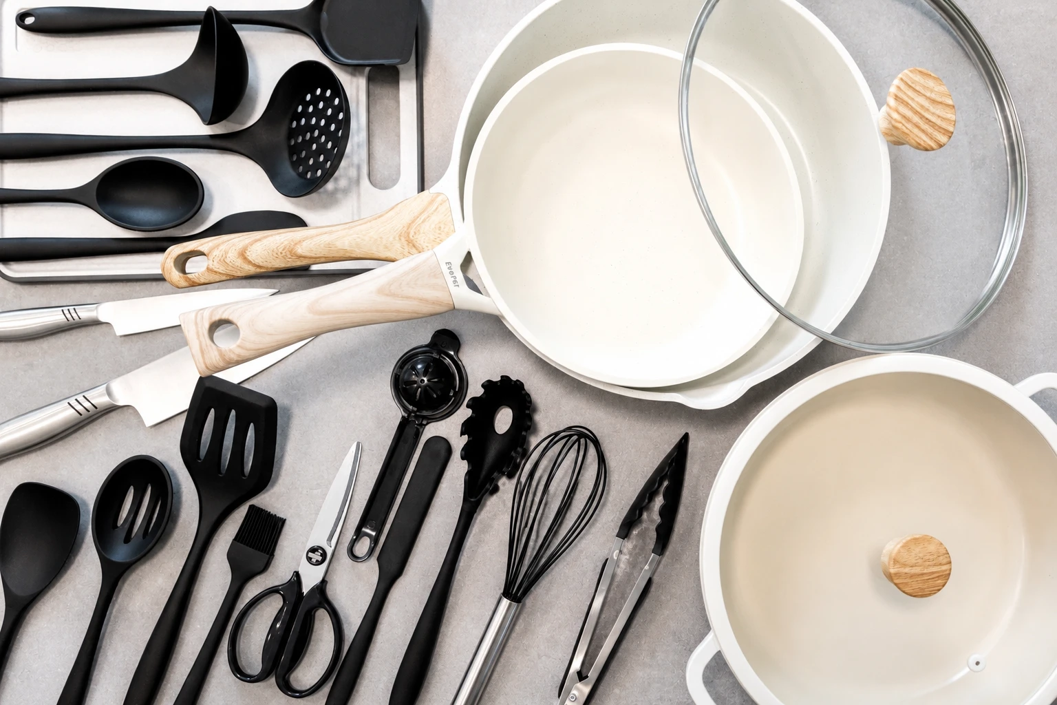 Type C · 3-Bedroom Suite: kitchen pots pans cooking utensils