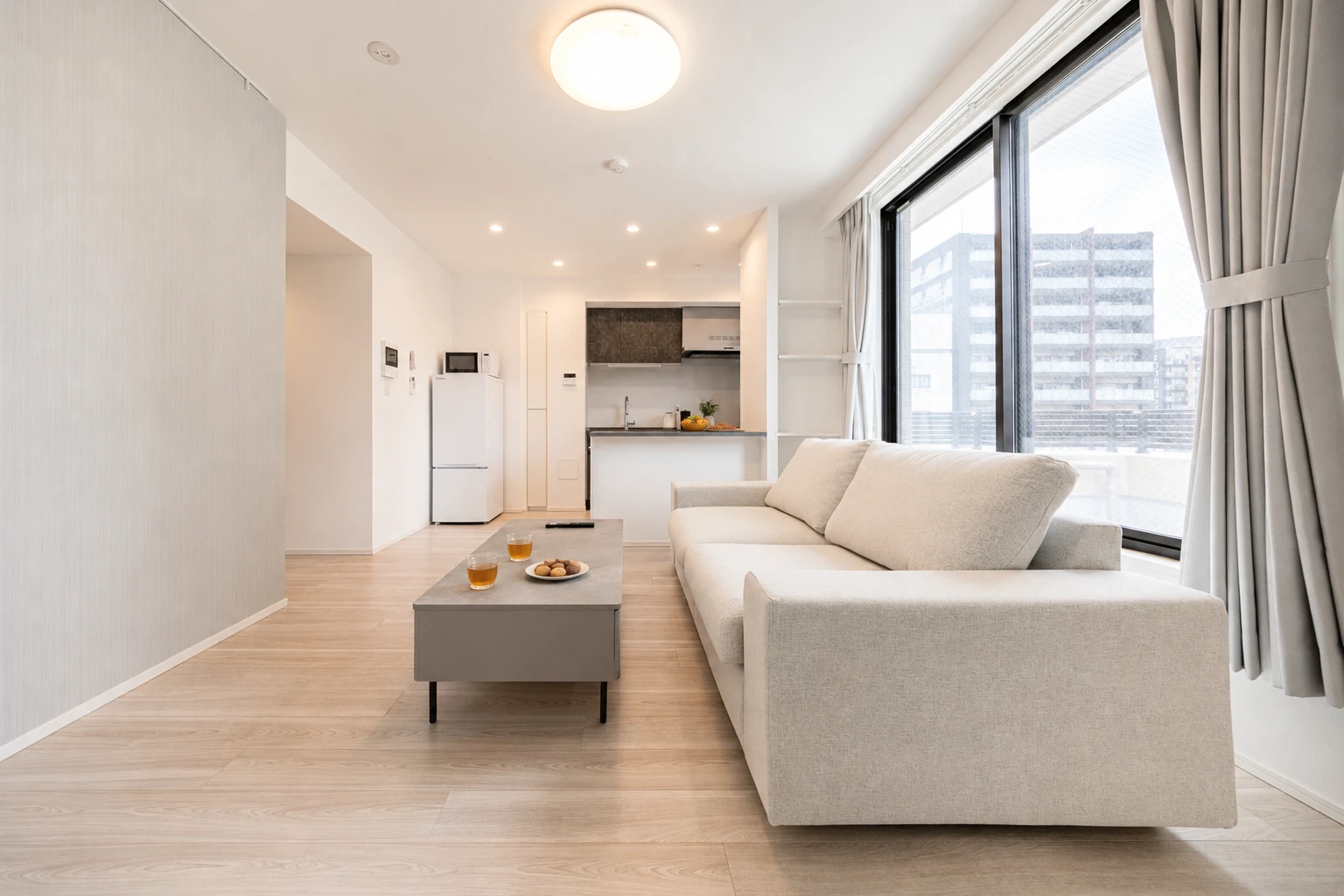 Type C · 3-Bedroom Suite: living room sofa wide city view