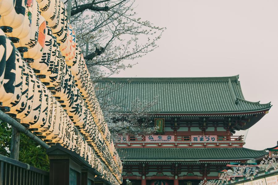 Senso-ji temple early in the morning, before the crowds.