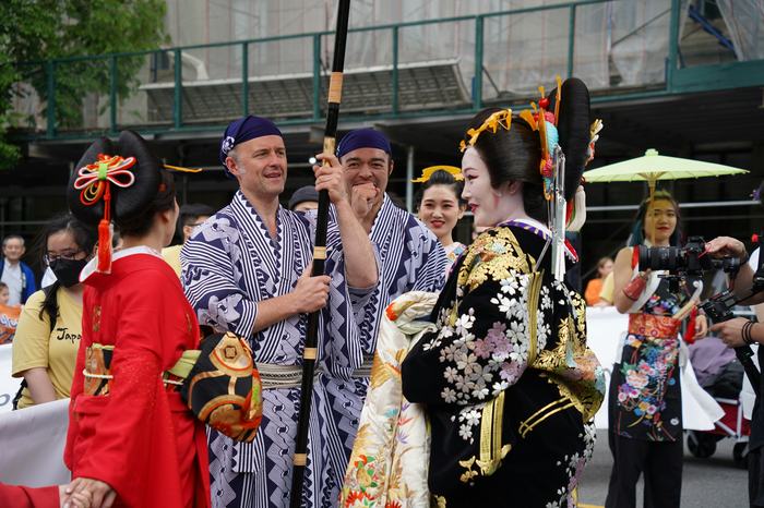 Portable shrines carried through the streets at Sanja Matsuri.