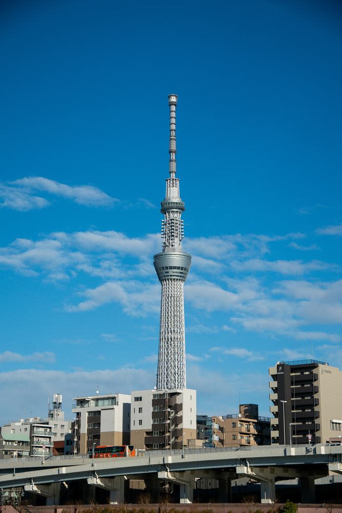 Tokyo Skytree seen across the river.